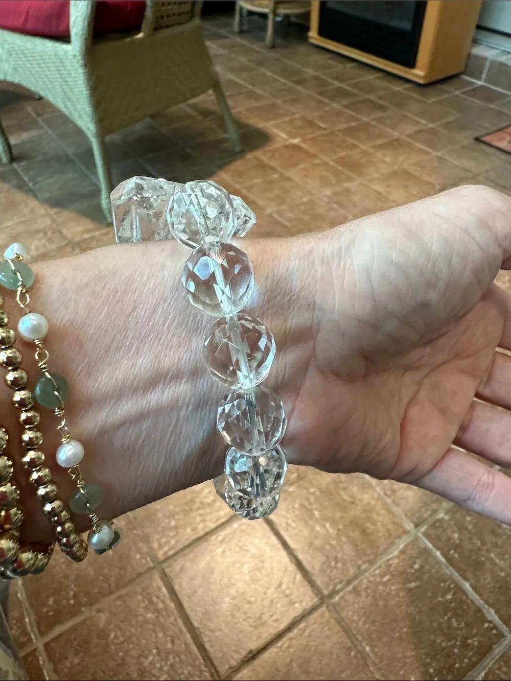 Clear Crystal Statement Bracelet - Transparent Fashion Bracelet